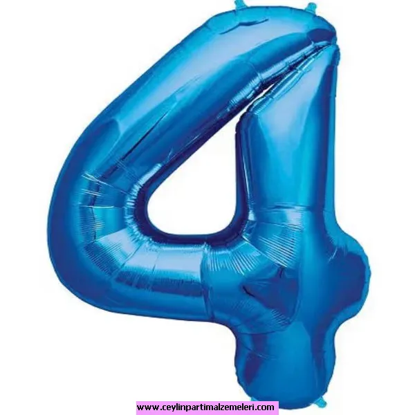 4 Rakam Lacivert Folyo Balon